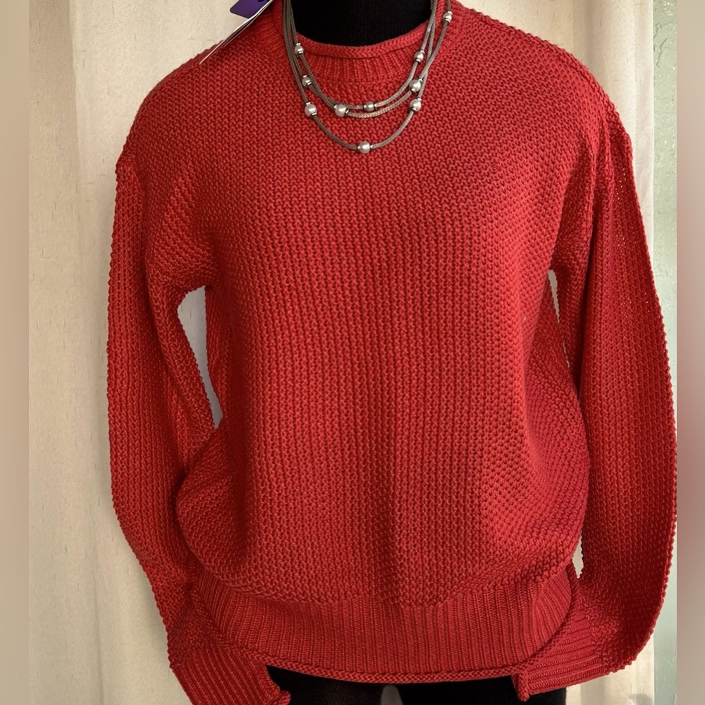 Jessica Simpson Ladies Roll Neck Sweater in Scooter Red-Arabian Spice/ XS/ (W-2)